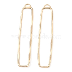 Brass Pendants, Rectangle, Real 14K Gold Plated, 60x12.5~13.5x1.5mm, Hole: 4x2mm(KK-N256-01H-G)