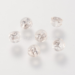 Brass Ear Nuts, Bullet Clutch Earring Backs with Pad, for Stablizing Heavy Post Earrings, Platinum, 5x5x4mm, Hole: 1mm(X-KK-R050-15P)