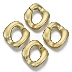 Opaque Spray Painted Acrylic Linking Rings, Quick Link Connectors, for Curb Chains Making, Twist, Gold, 31.5x29x8.5mm, Inner Diameter: 17.5x11mm, Side Length: 26.5x27.5mm, about 175pcs/500g(OACR-S021-25A-B01)