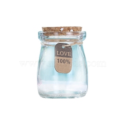 Glass Empty Wishing Bottle, with Cork Stopper, Clear, 5.5x7.5cm(PW-WG19839-01)