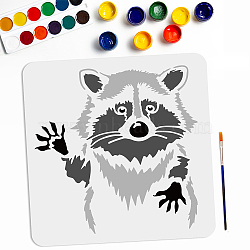 MAYJOYDIY US 1Pc PET Hollow Out Drawing Painting Stencils, for DIY Scrapbook, Photo Album, with 1Pc Art Paint Brushes, for Acrylic Painting Watercolor Oil Gouache, Raccoon, 300x300mm(DIY-MA0002-63A)