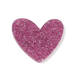 Acrylic Plastic Cabochons, Heart, Dark Red, 37x39.5x2.5mm, Hole: 2.5mm(OACR-R273-02B)