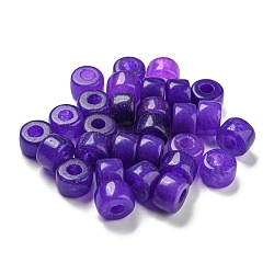 Natural White Jade Dyed Beads, Column, Blue Violet, 8~8.5x5.5~6mm, Hole: 3~3.3mm(G-G003-A06-02)