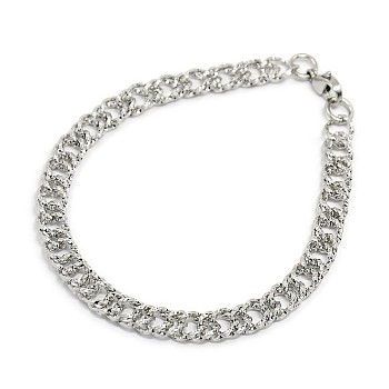 Tarnish Resistant Fashionable 304 Stainless Steel Cuban Link Chain Bracelets, with Lobster Claw Clasps, Stainless Steel Color, 8-5/8 inch(220mm), 6.5mm