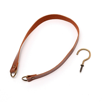 Leather Curtain Tiebacks Clips, Window Curtain Holdbacks for Home Office Decorative Rope Tie Backs, Brown, 527x20x6.5mm