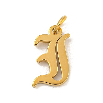 Ion Plating(IP) 304 Stainless Steel Charms, Laser Cut, Golden, Letter Charm, Letter I, 14.5x8x1.5mm, Hole: 3mm