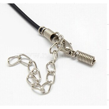 Black Rubber Necklace Cord Making(RCOR-D002-A)-2