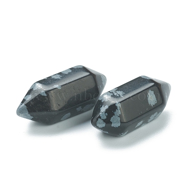 Faceted No Hole Natural Snowflake Obsidian Beads(G-K034-20mm-09)-2