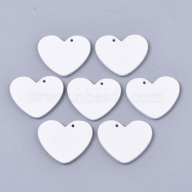 White Heart Wood Pendants