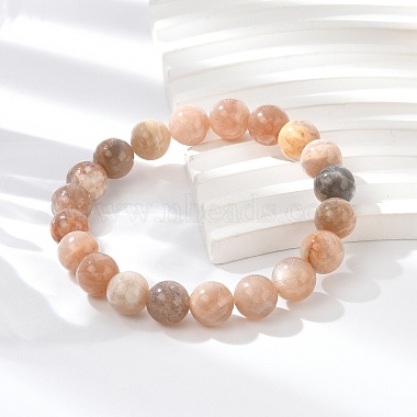 Bracelets stretch sunstone naturelle(X-BJEW-E373-10mm-04)-5