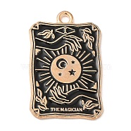 Alloy Pendants, with Enamel, Golden, Rectangle with Tarot Charm, Star, 28x18x1.5mm, Hole: 1.8mm(ENAM-R144-01G-03)