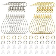 DIY Wire Wrap Earring Making Kit, Including 304 Stainless Steel Earring Hooks & Teardrop Pendants & Jump Rings, Golden & Stainless Steel Color, 60Pcs/box(STAS-CJ0002-39)