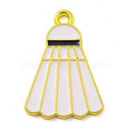 Alloy Enamel Pendants, Golden, Badminton, 25.5x17.5x1.5mm, Hole: 2mm(FIND-Z044-02B)