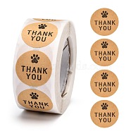 1 Inch Thank You Stickers, Self-Adhesive Paper Gift Tag Stickers, Adhesive Labels On A Roll for Party, Christmas Holiday Decorative Presents, Word, BurlyWood, Sticker: 25mm, 500pcs/roll(DIY-WH0156-87C)