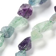 Raw Rough Natural Fluorite Beads Strands, Nuggets, 8.5~13.5x6.5~9x5~7mm, Hole: 0.9mm, about 18~21pcs/strand, 7.28''~7.87''(18.5~20cm)(G-P528-B03-02)