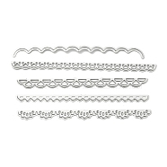 Unicraftale 5Pcs 5 Styles Carbon Steel Lace Cutting Dies Stencils, Embossing Stencils for Ceramic & Clay Crafts, Matte Platinum Color, Mixed Patterns, 115~130mm, 1pc/style(DIY-UN0003-71)