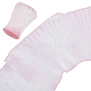 6 Yards Laser Polyester Pleated Lace Trim, Ruffled Lace Ribbon for Garment Accessories, Pink, 5-1/2~5-7/8 inch(140~150mm)(OCOR-BC0006-11D)