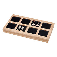 8-Grid Wood Earring Display Board, with Velvet Findings, Rectangle, Black, Finish Product: 21x12x2.7cm, about 9pcs/set(EDIS-WH0016-010B)