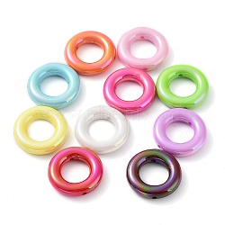 UV Plating Opaque Acrylic Beads, Iridescent, Ring, Mixed Color, 24.5x6mm, Hole: 1.5mm(X-OACR-Z013-29)