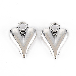 Tibetan Style Alloy Pendants, Lead Free & Cadmium Free, Heart, Antique Silver, 16x11.5x3mm, Hole: 2mm, about 352pcs/500g(TIBE-S323-123AS-RS)