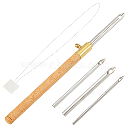 DIY Punch Needle Kits, Stainless Steel Needle Threaders and Brass Threader, for DIY Craft Stitching, Stainless Steel Color, 107x8mm(DIY-WH0302-39)