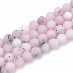 Natural Cherry Blossom Jasper Beads Strands, Frosted, Round, 6~6.5mm, Hole: 1mm, about 63pcs/strand, 15.5 inch(X-G-T106-275)