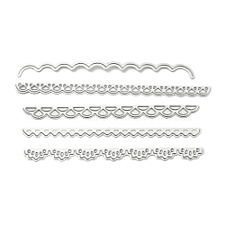 Unicraftale 5Pcs 5 Styles Carbon Steel Lace Cutting Dies Stencils, Embossing Stencils for Ceramic & Clay Crafts, Matte Platinum Color, Mixed Patterns, 115~130mm, 1pc/style(DIY-UN0003-71)