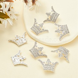 Alloy Rhinestone Slide Charms, Crown, Silver, 20x29.5x6.5mm, Hole: 3x11mm(RB-S048-22)