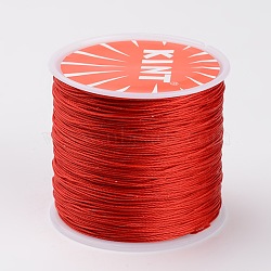 Round Waxed Polyester Cords, Dark Red, 0.45mm, about 174.97 yards(160m)/roll(YC-K002-0.45mm-10)