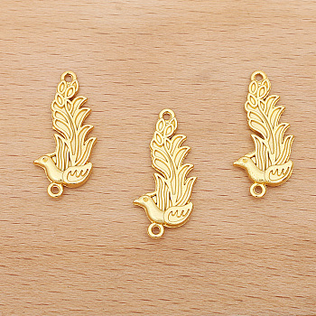 Alloy Connector Charms, Phoenix Links, Golden, 28x14mm