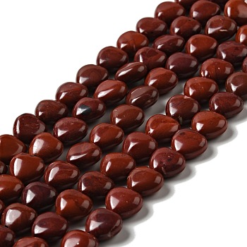 Natural Red Jasper Beads Strands, Heart, 10x10.5~11x6mm, Hole: 1.2mm, about 40pcs/strand, 15.35''(39cm)