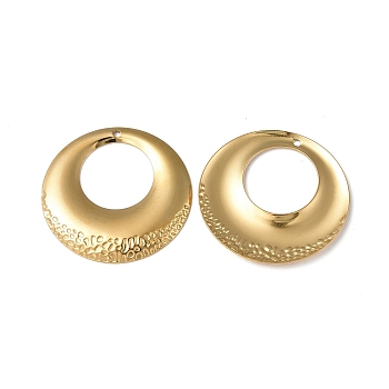 Ion Plating(IP) 304 Stainless Steel Pendants, Round Ring Charm, Real 18K Gold Plated, 32x2mm, Hole: 1.4mm