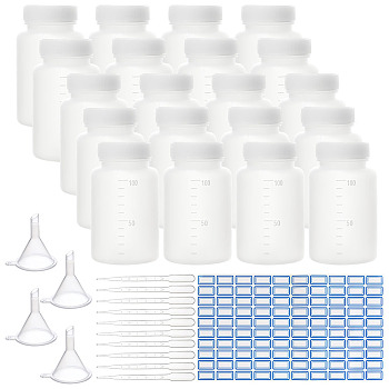 DIY Kits, with Plastic Liquid Reagent Bottles & 3ML Disposable Dropper & Mini Transparent Funnel Hopper and Label Paster, Clear, about 35pcs/set