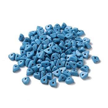 Acrylic Beads, Imitation Gemstone, Chip, Deep Sky Blue, 8x6x4mm, Hole: 1.4mm