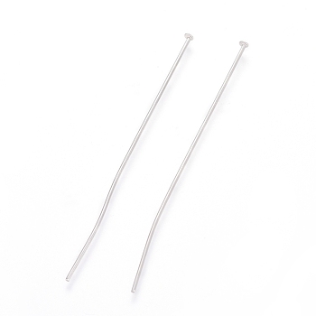 304 Stainless Steel Flat Head Pins, Stainless Steel Color, 50x1.7x0.7mm, 21 Gauge, Head: 2mm