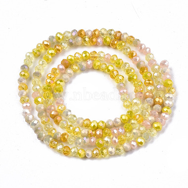 Galvanoplastie des brins de perles de verre de couleur mélangée(X-GLAA-T006-07-B03)-2
