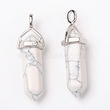 Pendentifs pointus synthétiques howlite(G-F295-03C)-4