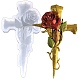 Религиозный крест с розой украшение силиконовые Молды(DIY-L071-11)-1