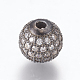 Perles de zircone cubique micro pave en Laiton(ZIRC-E134-10mm-04B)-1