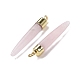 Natural Rose Quartz Brass Pointed Pendants(G-B025-02LG-06)-3