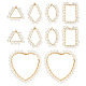 10Pcs 5 Styles Transparent Glass & Brass Pendants(PALLOY-AB00162)-1