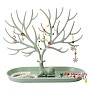 Jewelry Organizer Stand, Reindeer Antler Tree Holder, with Tray Jewellery Display Rack, for Home Decoration Jewelry Storage ( White ), Green, 12x24x1.6cm