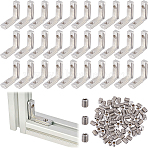 50 Bags L-shaped Aluminum Joint Corner Brackets with 2Pcs Screw, Platinum, 26x25x9mm(FIND-FH0018-05)