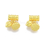 Lotus Pod & Bud Rack Plating Brass Pendants, Nickel Free, Matte Gold Color, 14mm, Hole: 2.5mm(KK-G437-01MG)