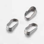 Tarnish Resistant 304 Stainless Steel Snap On Bails, Stainless Steel Color, 6x3x2mm, Hole: 2x5.5mm(STAS-I097-046P)