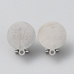 304 Stainless Steel Stud Earring Findings, Flat Round, Stainless Steel Color, 18x15mm, Hole: 1.4mm, Pin: 11x0.8mm(FIND-WH20015-055A-P)