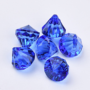 Transparent Acrylic Pendants, Faceted, Diamond, Blue, 26x24mm, Hole: 2.5mm, about 80pcs/500g(TACR-Q260-D-V44)