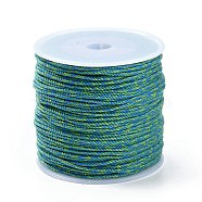 Macrame Cotton Cord, Braided Rope, with Plastic Reel, for Wall Hanging, Crafts, Gift Wrapping, Teal, 1.2mm, about 49.21 Yards(45m)/Roll(OCOR-B002-01A-18)