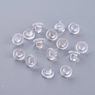 Plastic Ear Nuts, Earring Backs, Clear, 5x7mm, Hole: 0.3mm(KY-F010-01)