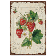 Vintage Metal Tin Sign, Iron Wall Decor for Bars, Restaurants, Cafe Pubs, Rectangle, Strawberry, 300x200x0.5mm(AJEW-WH0189-397)